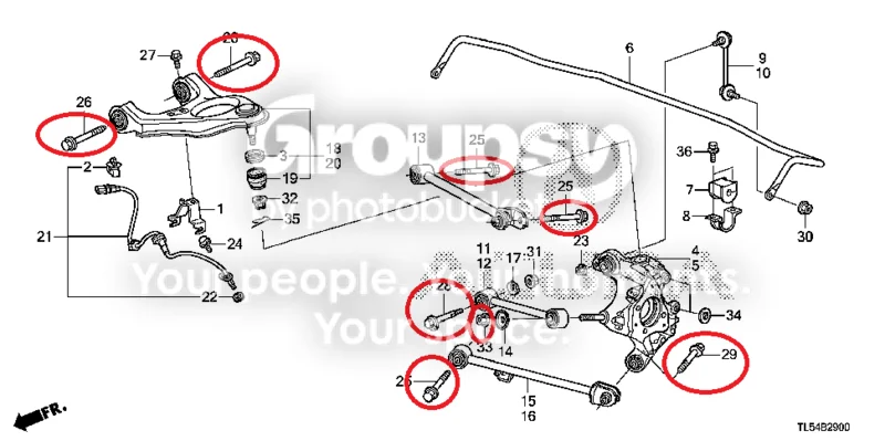 Loosen the rear suspension pivot bolts