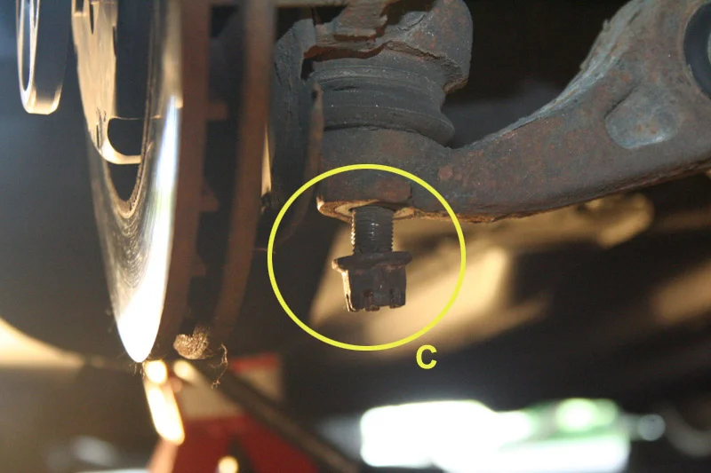 Free the knuckle: castle nuts, cotter pins and ABS sensor