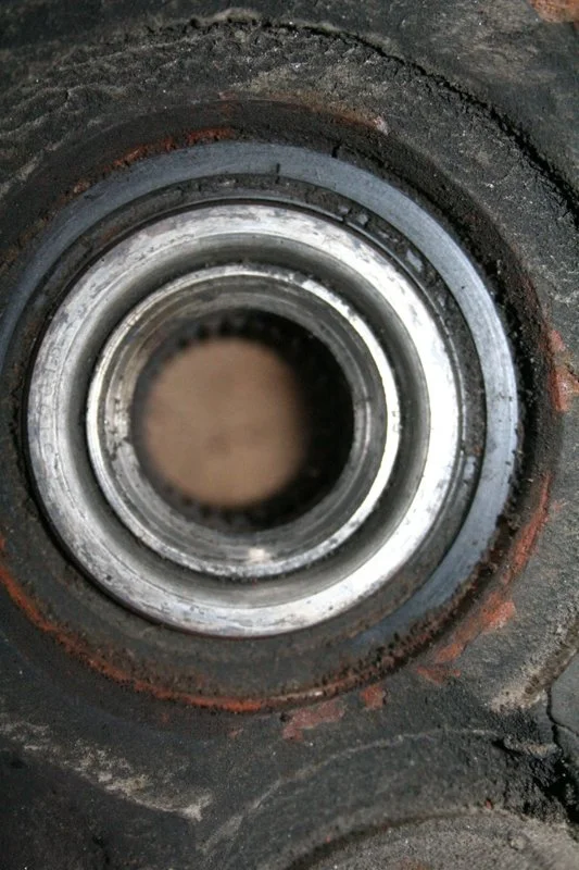 Drive the hub out of the bearing