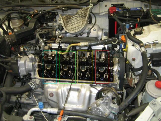 Measure the clearance on cylinder 1
