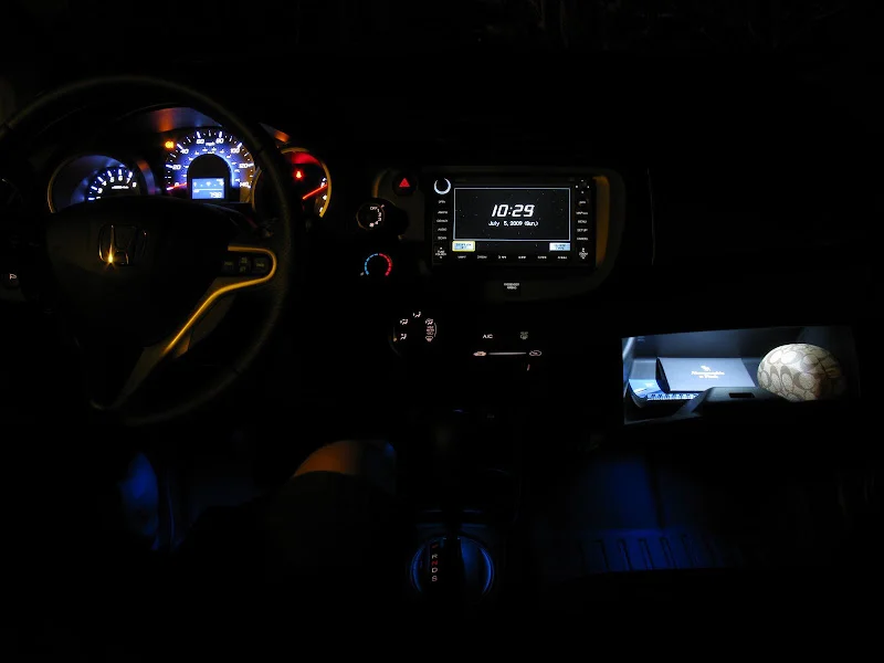 Honda Fit Footwell, Ambient, and Glovebox LED Lighting Installation